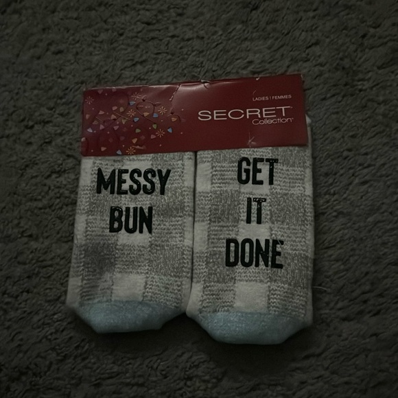 Messy bun get it done socks. Never worn before. Fits 6-10 size feet. - Picture 1 of 2